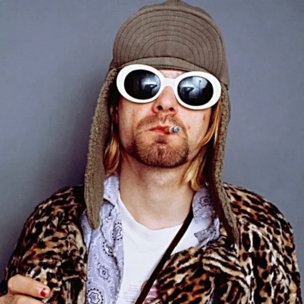 Clout Goggles Glasses Vintage White Kurt Cobain Oval Sunglasses Fast Shipping